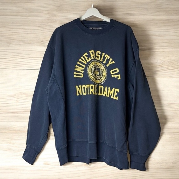 University of Notre Dame Champion Reverse Weave Crewneck Navy Blue SZ XL Unisex - Picture 9 of 10